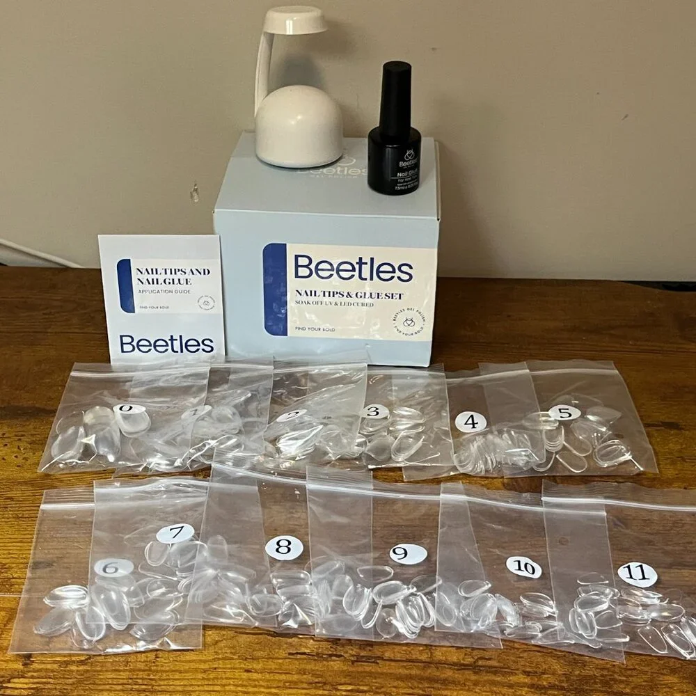 Beetles Nail Tips and Glue Set with Mini UV Lamp for Fast Drying, USB Charger - Picture 6 of 7